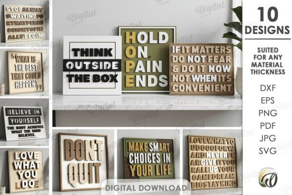 Download 3D Layered Wall Word Art Bundle Lasercut - Lasercut Collection
