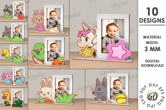 Download 3D Childrens Photo Frame Lasercut Bundle - Lasercut Collection