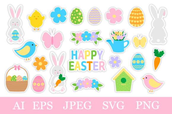 Download Easter Stickers Printable. Bunny Sticker - Printable Collection