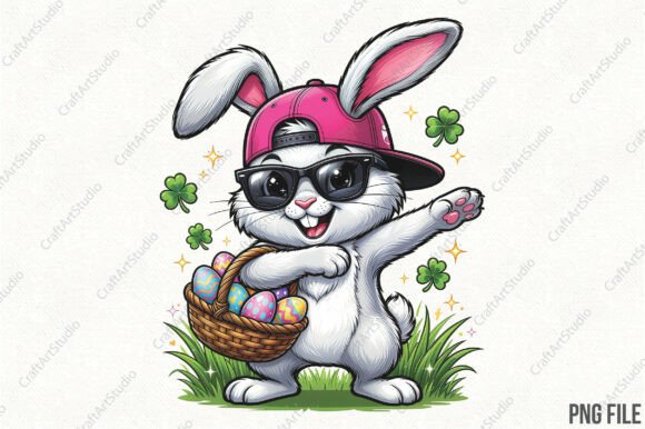Download Dabbing Bunny Funny Easter Png - Premium Resources
