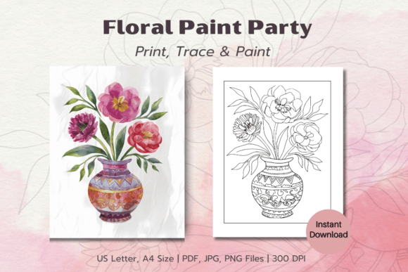 Download Spring Florals Paint Party Printable Pdf - Printable Collection
