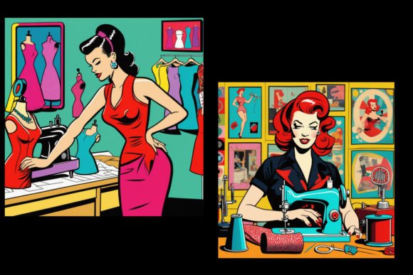 Download Pop Art Sewing Graphics Set 5 - Premium Bundle
