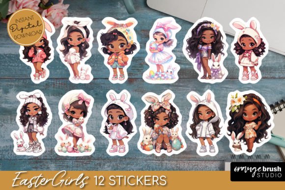 Download Chibi Girl Printable Easter Stickers - Printable Collection